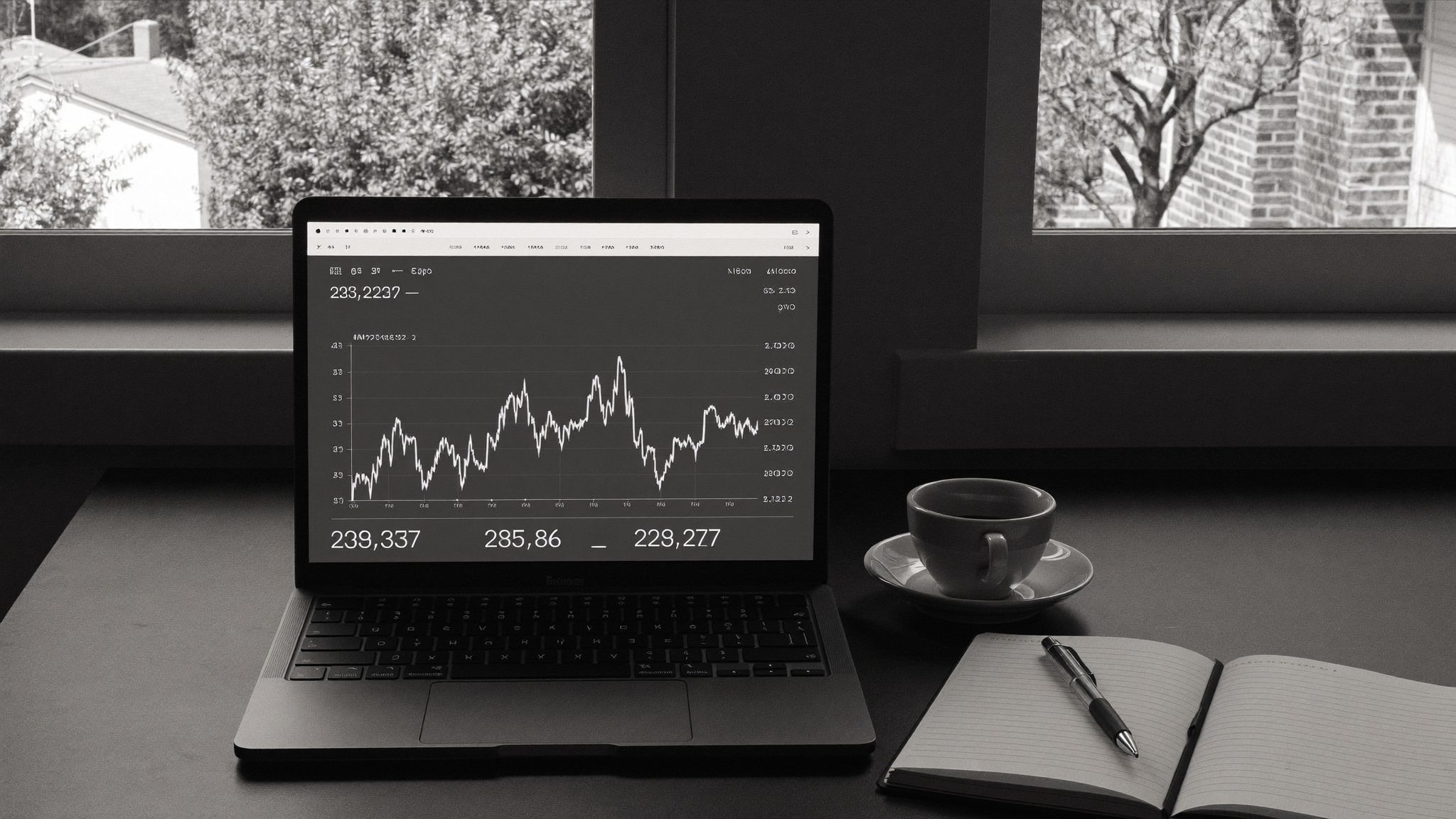 Two people reviewing a printed financial plan